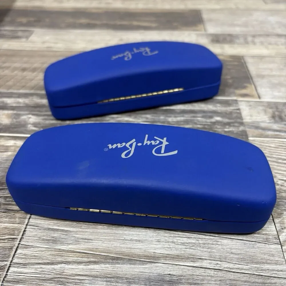 Lot Of 2 - RAY BAN JUNIOR KIDS NAVY AUTHENTIC CLAMSHELL EYEGLASSES HARD CASE